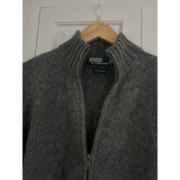 Polo Ralph Lauren Other - Vintage Polo Ralph Lauren Cardigan Sweater Mens Medium Gray Wool Zip Pockets